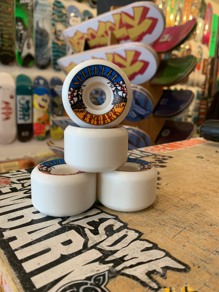 SPEEDLAB WHEELS　Embark 54mm/101A Speedlab Wheels Embark White Skateboard Wheels - 54mm 101a