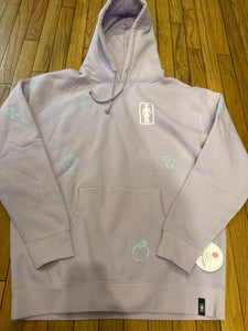 Girl Skateboards x Hello Kitty 50th Anniversary All Over Pullover Hooded Sweatshirt Lavender