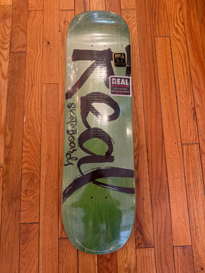 Real Team Script Colorblock Green Full Shape Deck 8.5