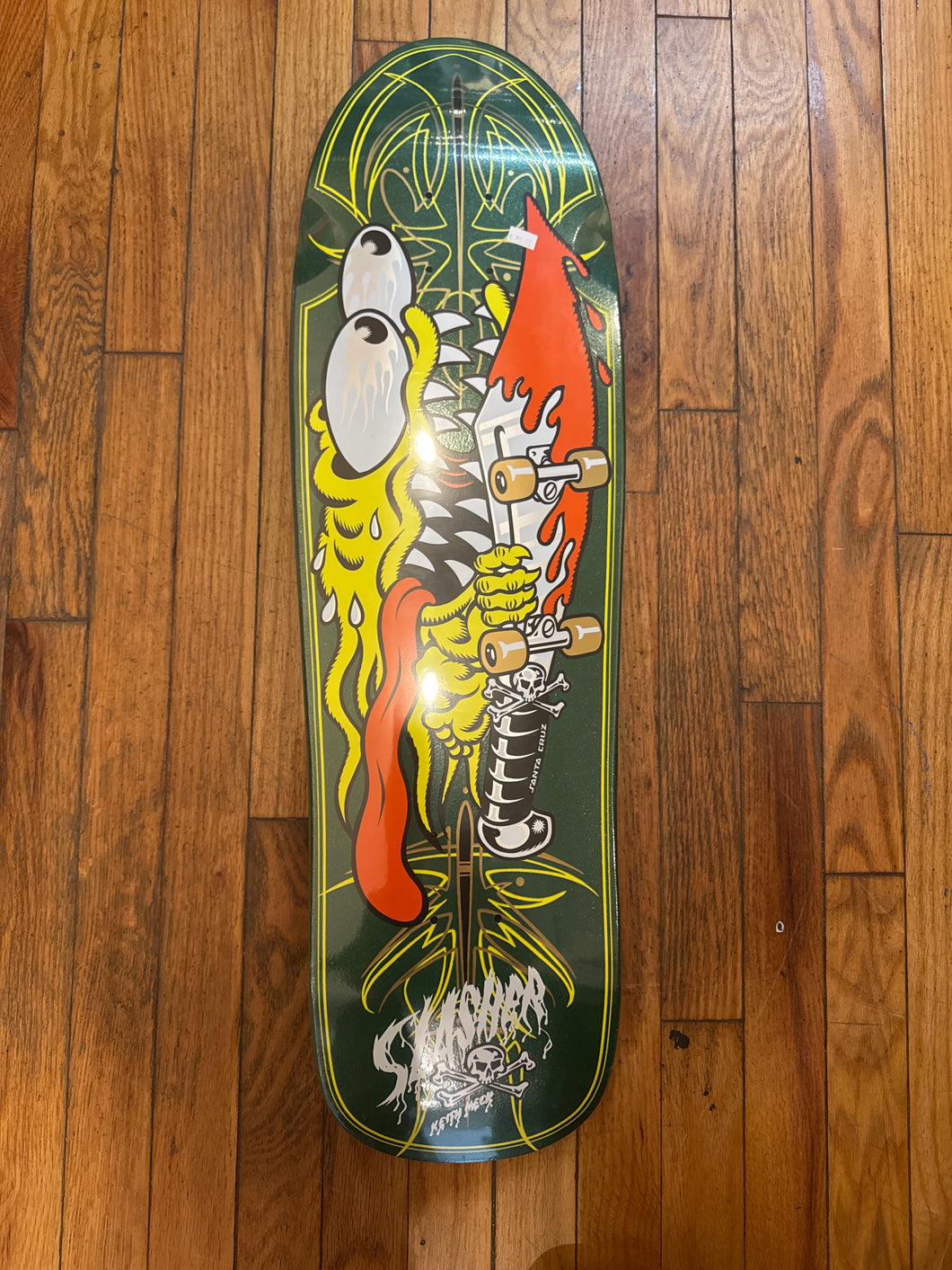 Santa Cruz Meek Pinstripe Slasher Green Deck 9.23
