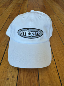 Embark Oval Logo Strapback Hat in White