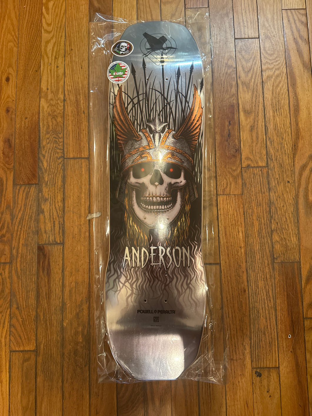 Powell Peralta Andy Anderson Heron Silver Foil 7ply Maple Deck 8.45