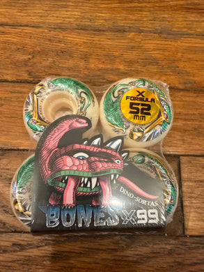 Bones Nunes Dino-Sortas V5 Sidecut Shape X-formula Wheels 99a 52mm