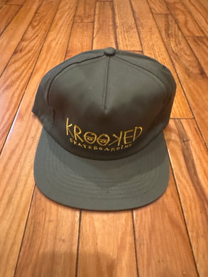 Krooked Eyes Snapback Hat Dark green