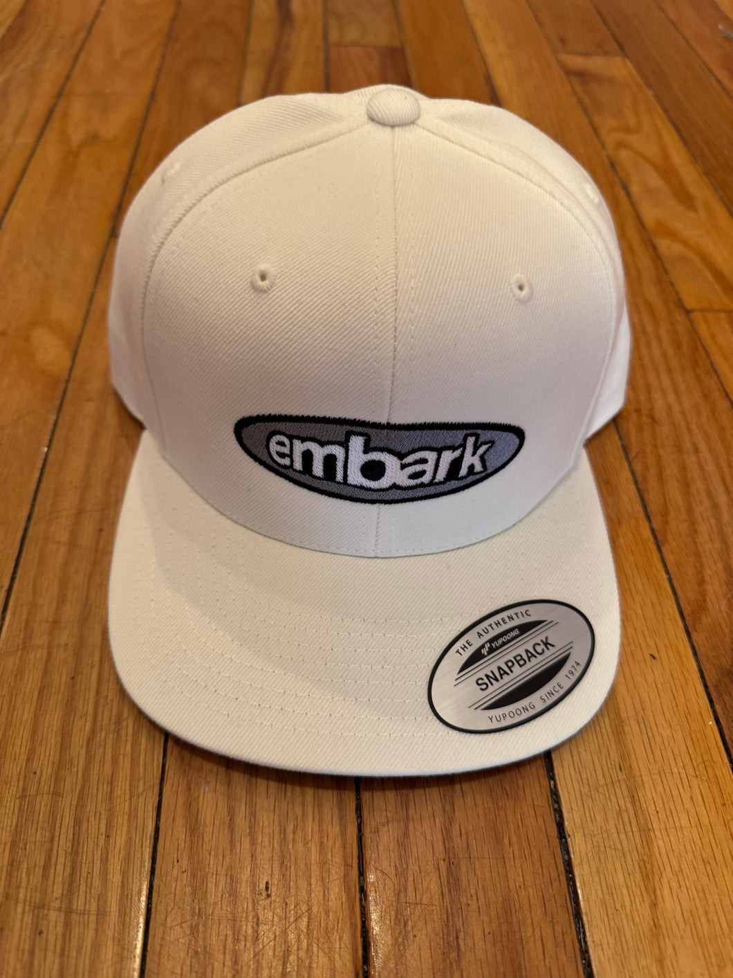 Embark Oval Logo SnapBack Hat in White