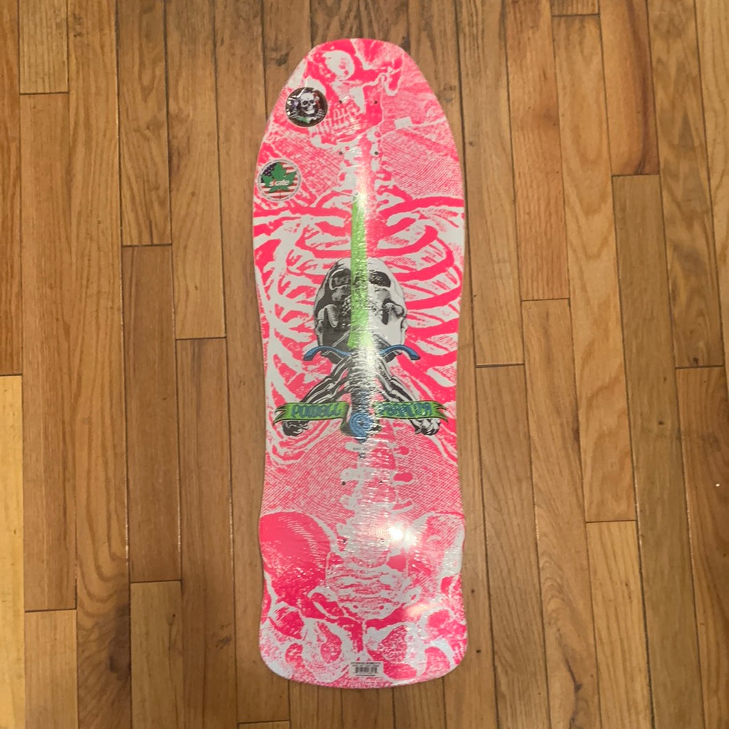 Powell Peralta Geegah Skull and Sword Hot Pink Reissue Deck 9.75”