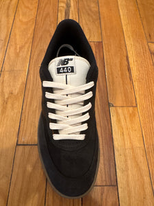 New Balance 440 V2 shoe in Black/Black with Gum Sole