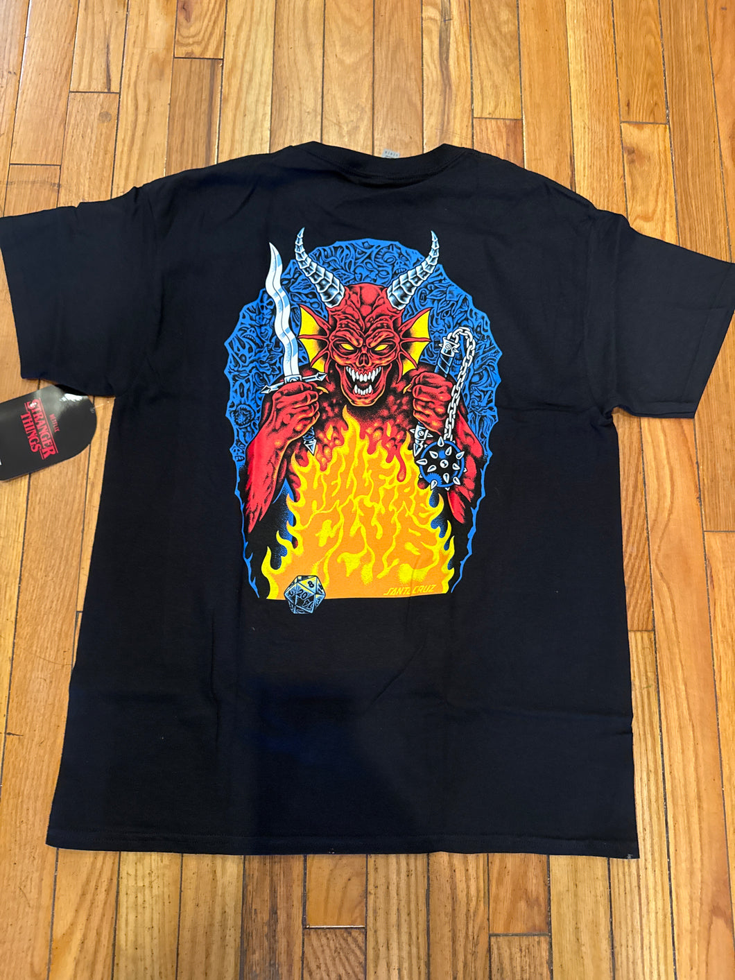 Santa Cruz x Stranger Things Hellfire Pit Tee Black