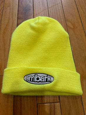 Embark Oval Logo Beanie Highlighter Yellow