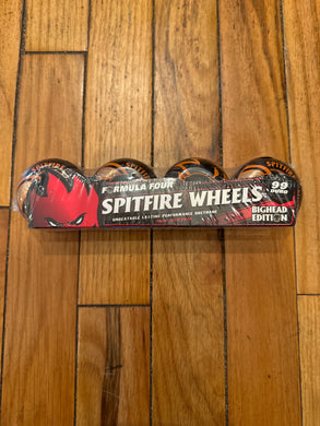 Spitfire Formula Four Bighead Black/Orange Wheels 99 Duro 53mm