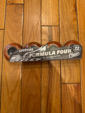 Spitfire Formula Four Classics Black/Orange Wheels 99 Duro 54mm