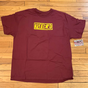 Krooked Box Tee Maroon/Yellow